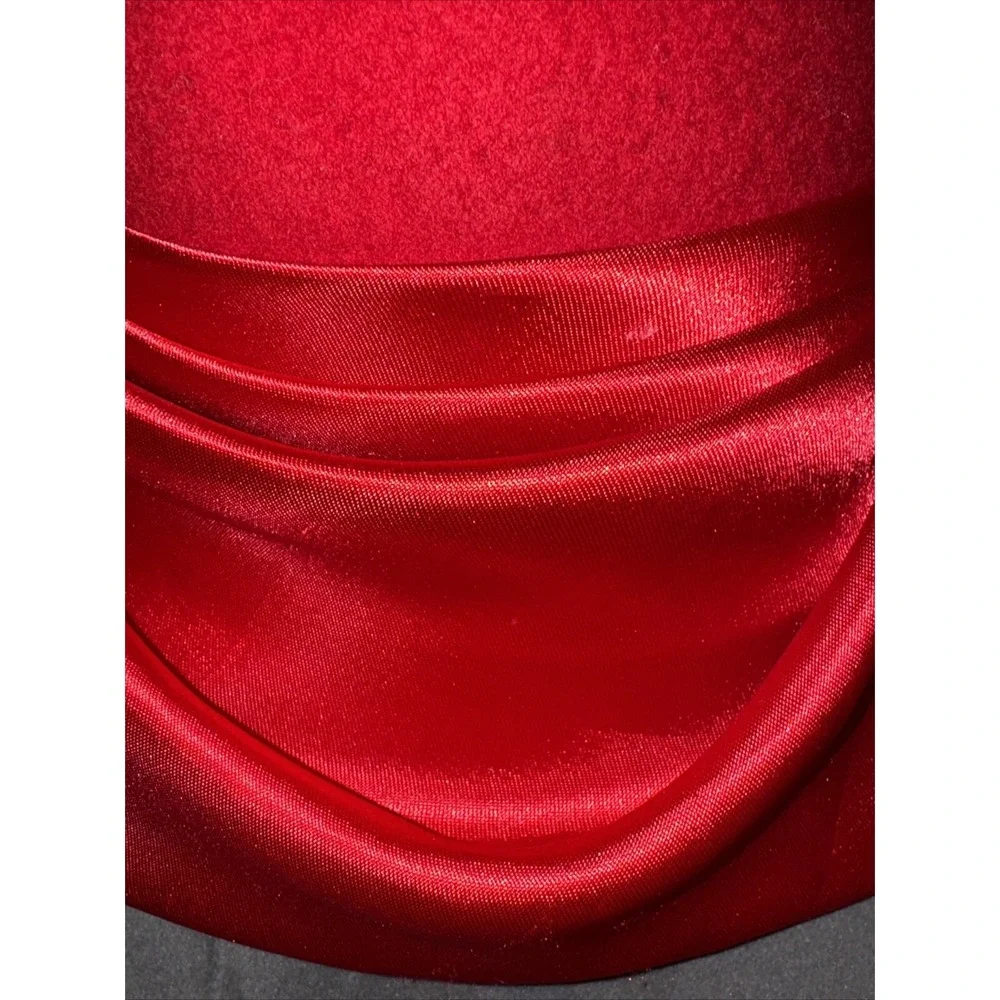 Bowler Hat Wool Ruched Satin Mesh Bow Elegant Kentucky Derby Church - Picture 4 of 9